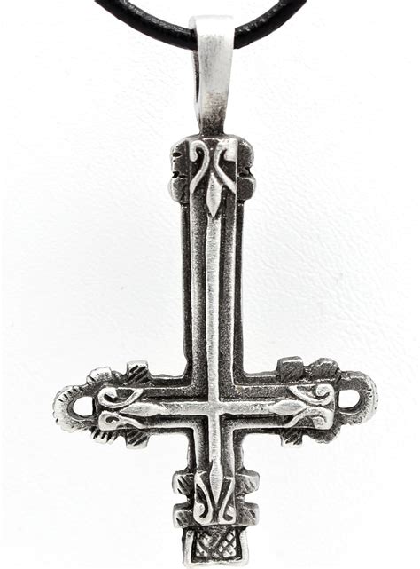 Amazon.com: Trilogy Jewelry Pewter Inverted Gothic St. Peter's Cross ...