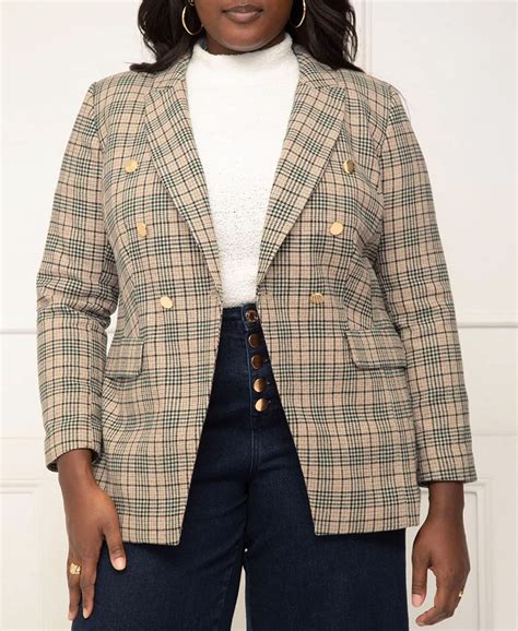Plus Size Plaid Blazer Outfit with Walmart - Alexa Webb