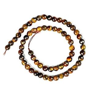 Buy Reiki Crystal Products Natural Tiger Eye Stone Loose Beads 6 mm ...