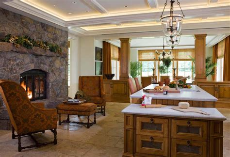 Kitchens Fireplace Beautiful Houses Beautiful Kitchen In New Luxury