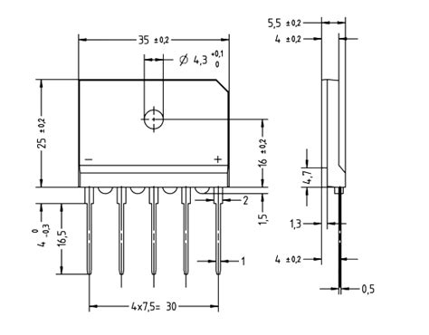DBI25 3-Phase Diode Bridge Rectifiers - Diotec Semiconductor | Mouser