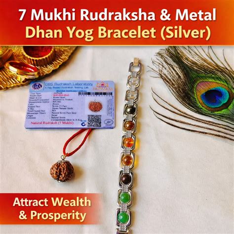 7 Mukhi Laxmi Rudraksha & Metal Dhan Yog Bracelet – Lab Certified – Japnam