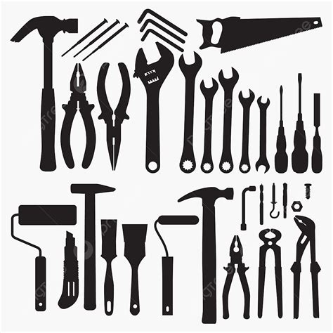 Collection Silhouette PNG Transparent, Working Tools Collection ...