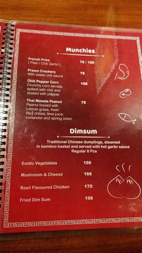 Menu at Noodle House Cuddalore, India