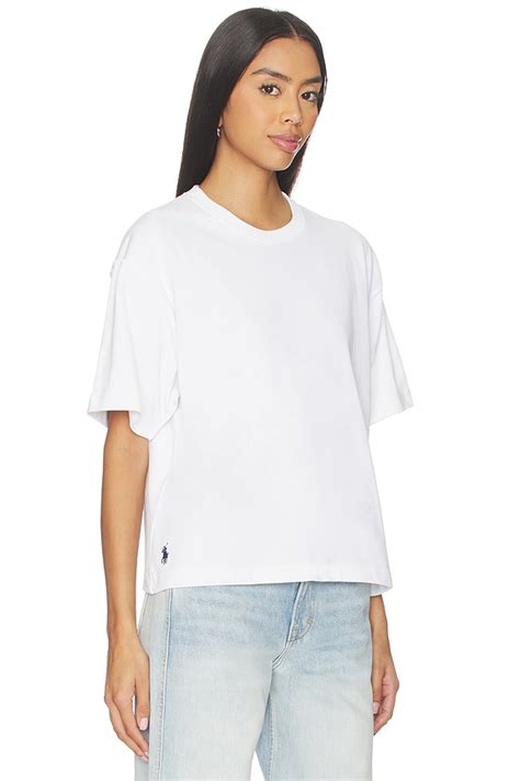 Polo Ralph Lauren Jersey Crop Short Sleeve T-shirt in White | REVOLVE