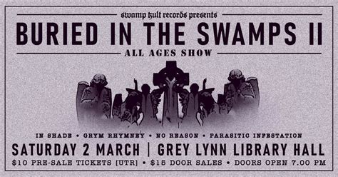 BURIED IN THE SWAMPS II - ALL AGES SHOW, Grey Lynn Library, Auckland, 2 ...