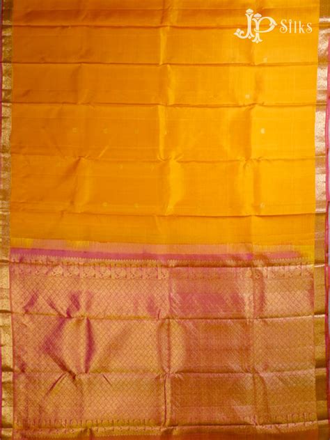 Yellow & Pink-Gold Kanchipuram Silk Saree - G38 – JP Silks