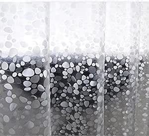 Kuber Industries PVC 3D Design Shower Curtain Set, Transparent, 9 Feet ...