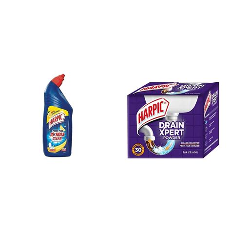 Harpic Disinfectant Toilet Cleaner Liquid, Orange - 1 L & Harpic Drain ...