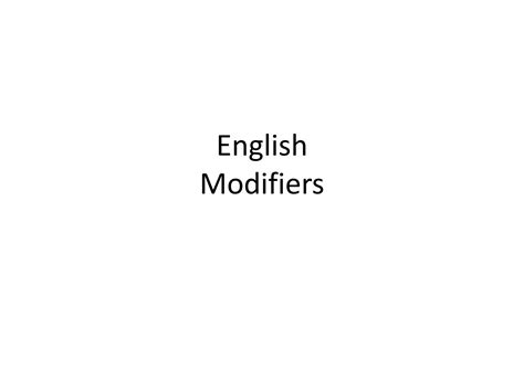 Image result for English Language Modifiers
