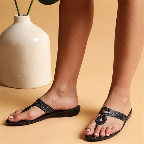 Buy A-HA By Liberty ETHNIC-05 Women Ethnic Black Slippers