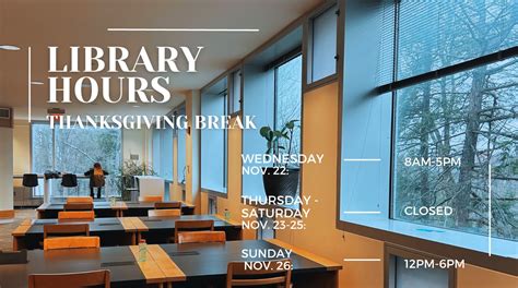 Library Hours - Thanksgiving Break - Mann Library