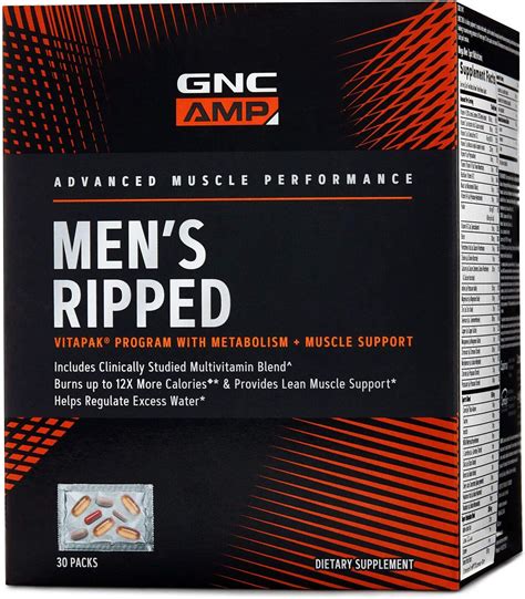 Amazon.com: GNC AMP Men's Ripped Vitapak Program | 4 in 1 Body Building ...