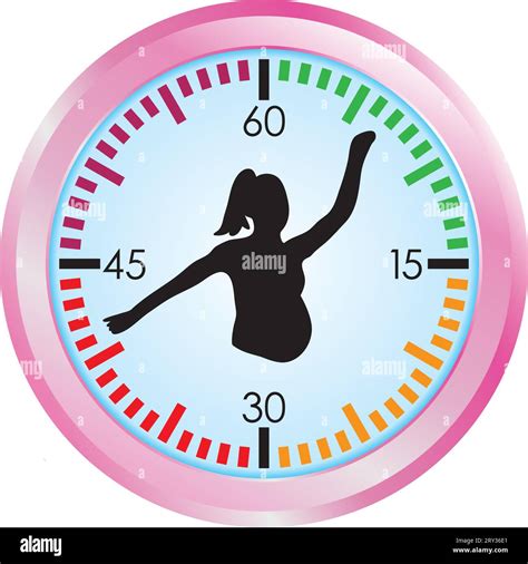 Silhouette of a pregnant woman within biological clock.Maturity and nativity concept.Vector ...