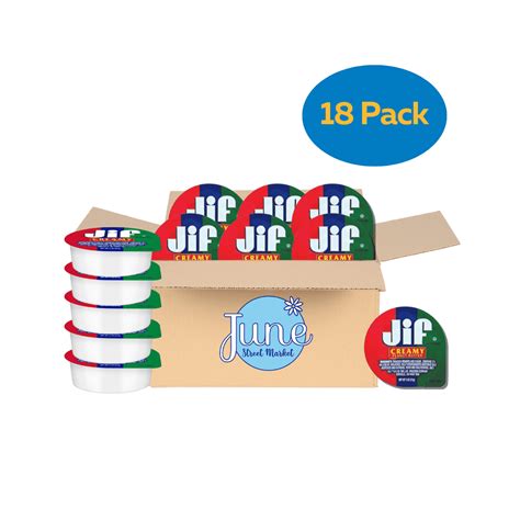 Jif Creamy Peanut Butter Single Serve Cups Pack of 18 Portion Control Portable Snack - Walmart.com