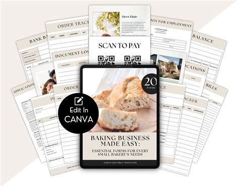 Buy Bakery Business Forms: 20 Canva Templates for Small Businesses ...