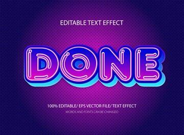 Done text effect | Premium Vector