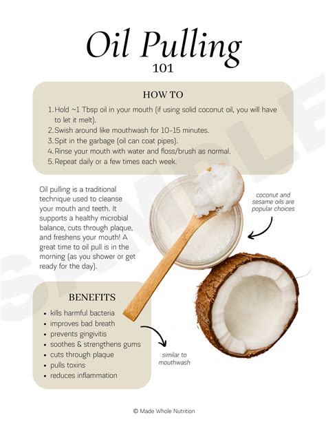 Oil Pulling 101 Handout — Functional Health Research + Resources — Made Whole Nutrition | Health ...