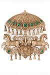 Buy Gold Stones Oxidised Antique Umbrella Brooch For Men by Cosa ...