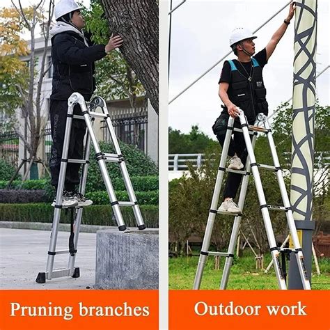 telescopic ladder - WELBUILT 5.6M (18.5Ft) A-Type Aluminum Extension ...