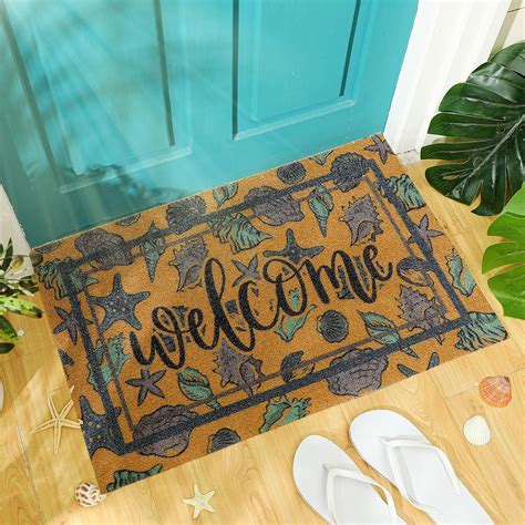 Amazon.com: Moucuny Summer Welcome Doormat Beach Floor Mat Starfish ...