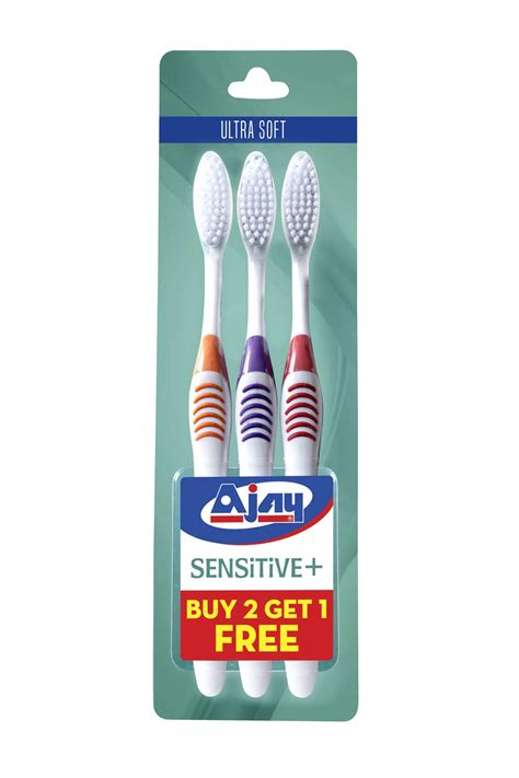 Buy AJAY SENSITIVE Manual Toothbrush for adults + OFFER PACK,Pack of ...