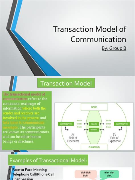 Image result for Example of a Transaction Model of Interaction