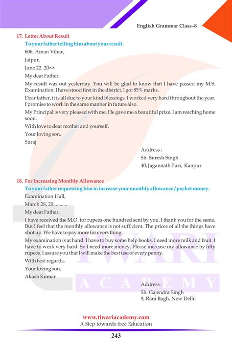 Image result for Letter-Writing Class 8