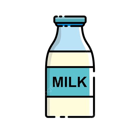 Milk Bottle Clipart Vector, Milk Bottle Vector Illustration With Filled ...