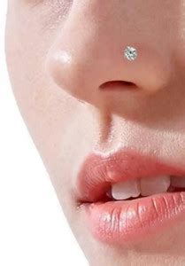house of common Sterling Silver Plated Brass, Stone, Tungsten Nose Stud ...