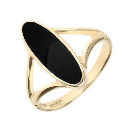 9ct Yellow Gold Whitby Jet Oval Shaped Ring #cwsellors #ring #jewellery ...