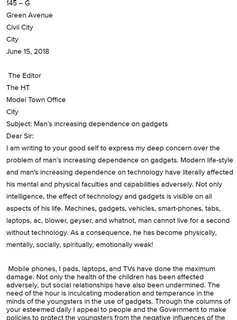 Q. Write a letter to the Editor of The Times of India expressing your ...