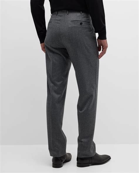 ZEGNA Men's Wool Flannel Pants | Neiman Marcus