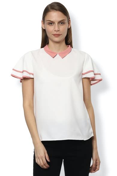 Buy Women White Solid Casual Stylized Neck Top Online - 39563501 | Van ...