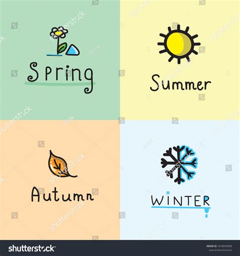 Four Seasons Names Flowering Spring Hot Stock Vector (Royalty Free) 1678039909 | Shutterstock