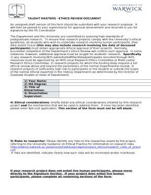 An unsigned draft version of this should be submitted with your ...