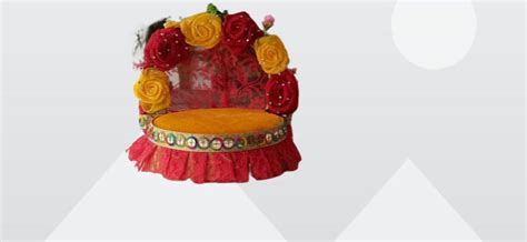 Ladoo Gopal Ji Singhasan (Yellow, Pink and Red)