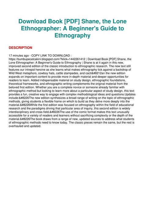 PPT - Download⭐ Book [PDF] Shane, the Lone Ethnographer: A Beginner's Guide to Ethno PowerPoint ...