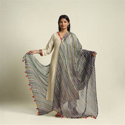 Multicolor Tie & Dye Kota Doria Cotton Leheriya Dupatta