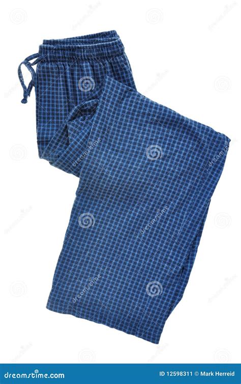 Blue Plaid Pajama Pants stock image. Image of clothes - 12598311