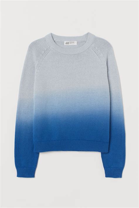 Knitted jumper - Round neck - Long sleeve - Blue - Kids | H&M IN