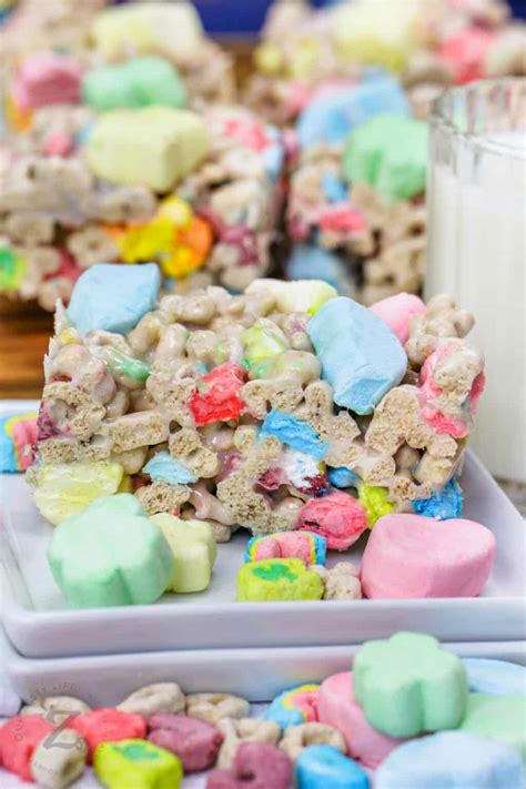 Lucky Charms Marshmallows Treats (4 Ingredients) - Our Zesty Life