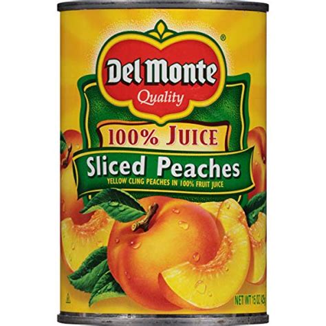 Del Monte Canned Sliced Peaches in Sweet Water, No Sugar Added, 14.5 ...