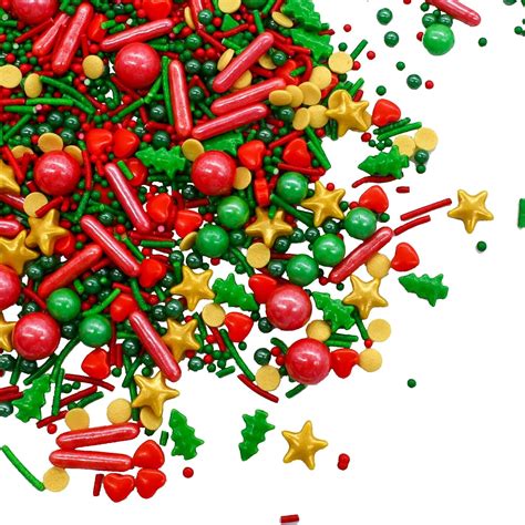 Amazon.com: LEBERY Christmas Sprinkles Red Green Gold Sprinkles Holiday ...