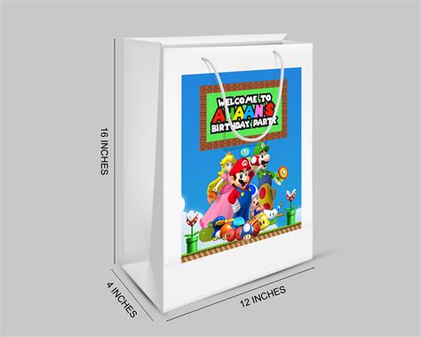 Super Mario Theme Oversized Return Gift Bag | Personalized Birthda ...