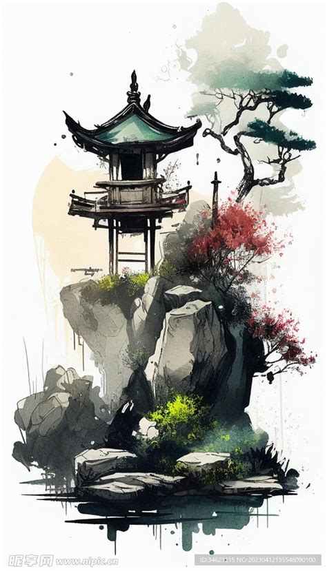 中國水墨畫 Ai 的图像结果