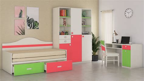 Adona Arcadia Kids Room Set with Convertible Trundle King Bed, Large 3 ...