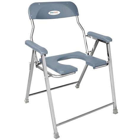 AmbiTech Premium Stainless Steel Foldable Jumbo Commode Chair ...