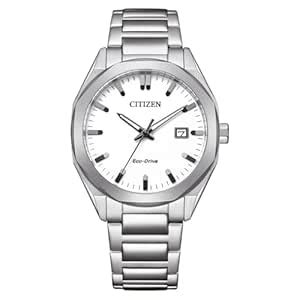 Citizen Stainless Steel Octangle Eco-Drive White Dial Unisex Analog ...