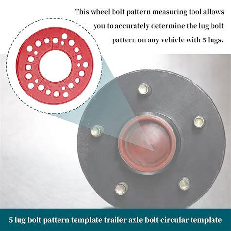 Bolt Size Gauge Wheel Bolt Pattern Template Tool - Measures 5-Lug ...